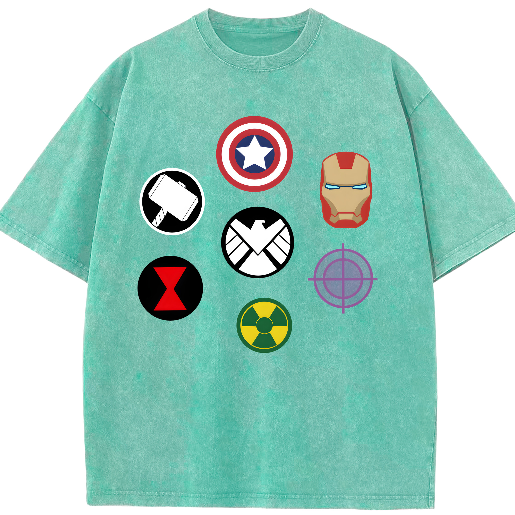 （画像用） アベンジャーズ The Avengers 綿100% ヴィンテージ風 半袖Tシャツ（フロントプリント）